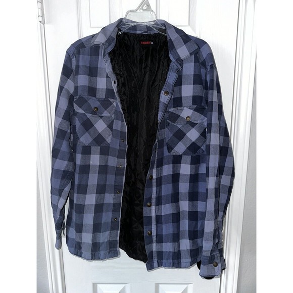 Wolverine Work Shirt Jacket Flannel Lined Button Down Mens Medium M Shacket - Picture 2 of 5